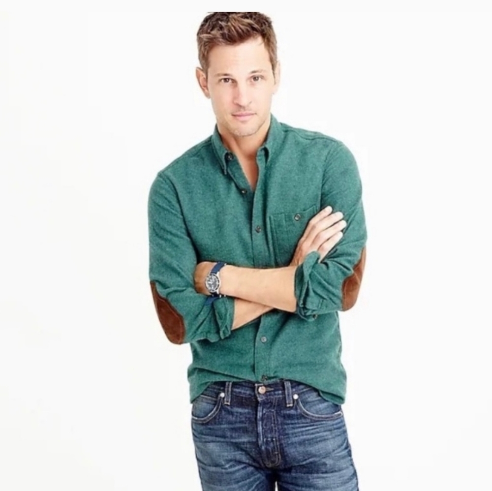 J. Crew Men's M flannel with leather elbow pads